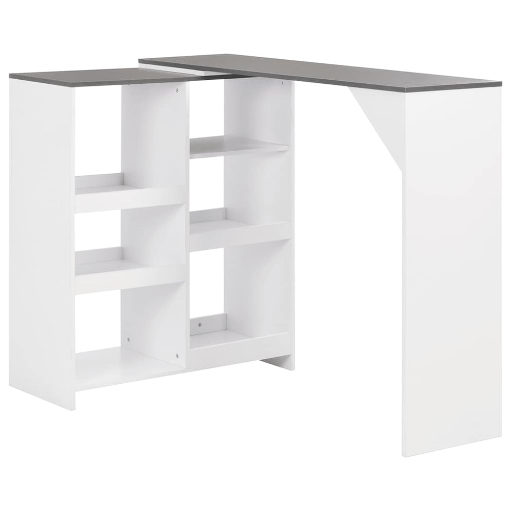 Bartisch mit Beweglichem Regal Weiß 138x39x110 cm
