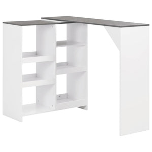 Bartisch mit Beweglichem Regal Weiß 138x39x110 cm