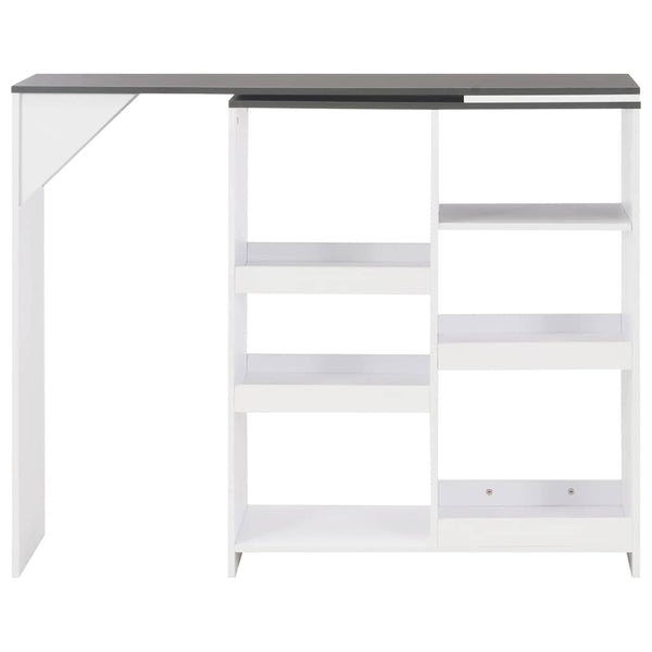 Bartisch mit Beweglichem Regal Weiß 138x39x110 cm