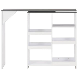 Bartisch mit Beweglichem Regal Weiß 138x39x110 cm
