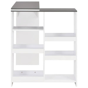 Bartisch mit Beweglichem Regal Weiß 138x39x110 cm