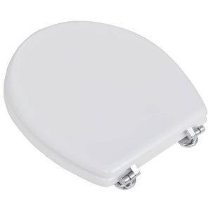 Toilettensitze mit Deckel 2 Stk. MDF Weiß
