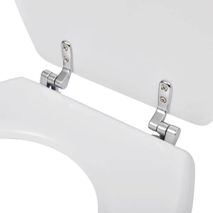 Toilettensitze mit Deckel 2 Stk. MDF Weiß