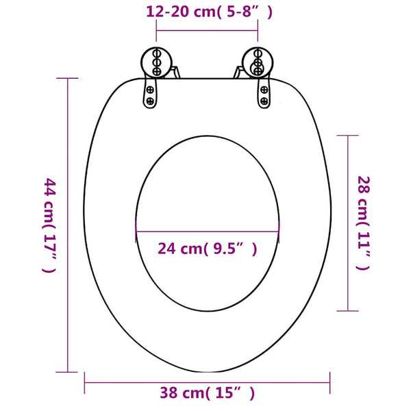Toilettensitze mit Deckel 2 Stk. MDF Seesterne