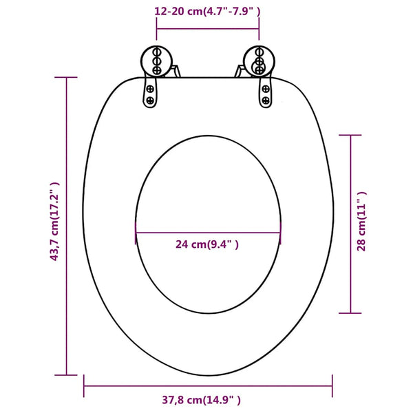 Toilettensitze mit Deckel 2 Stk. MDF Altholz
