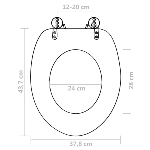 Toilettensitze mit Deckel 2 Stk. MDF Kieselsteine