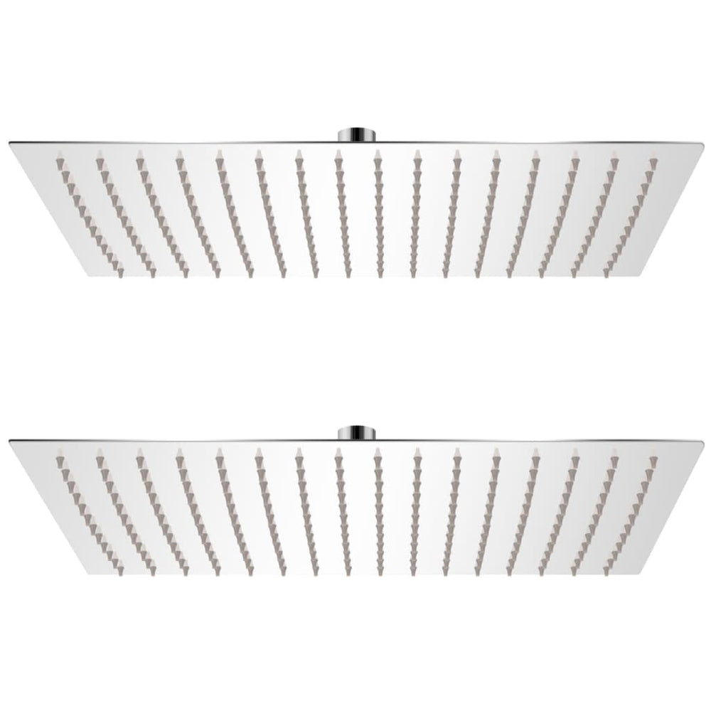 vidaXL Pommes de douche de pluie 2 pcs Acier inoxydable 30 x 40 cm