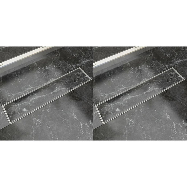 Lineare Duschrinnen 2 Stk. 530 x 140 mm Edelstahl