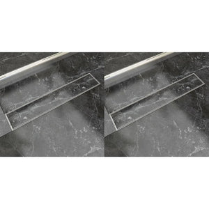 Lineare Duschrinnen 2 Stk. 630 x 140 mm Edelstahl