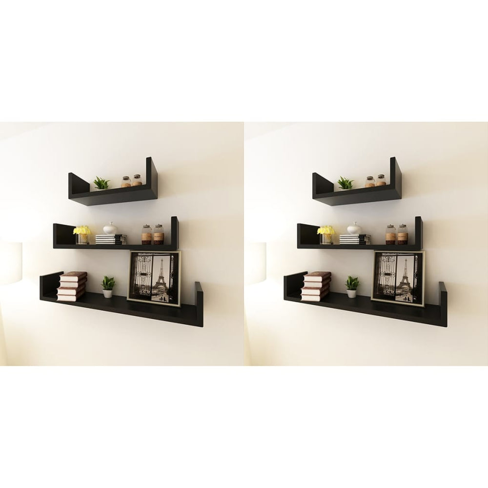 Wandregale 6 Stk. Schwarz