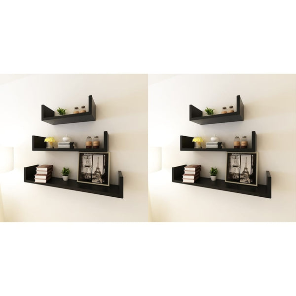 Wandregale 6 Stk. Schwarz