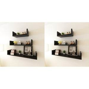 Wandregale 6 Stk. Schwarz