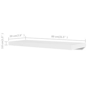 Wandregale 4 Stk. Weiß 80 cm