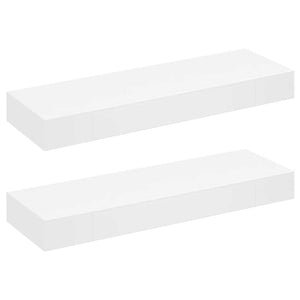 Wandregal Hängeregal mit Schubladen 2 Stk. Weiß 80 cm
