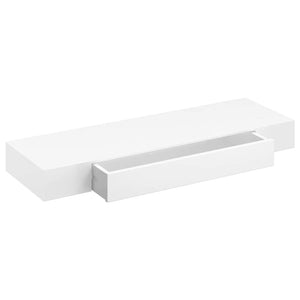 Wandregal Hängeregal mit Schubladen 2 Stk. Weiß 80 cm