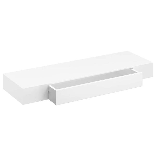 Wandregal Hängeregal mit Schubladen 2 Stk. Weiß 80 cm