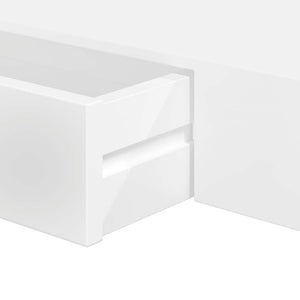 Wandregal Hängeregal mit Schubladen 2 Stk. Weiß 80 cm