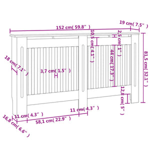 Heizkörperabdeckung 2 Stk. Weiß Holzwerkstoff 152 cm
