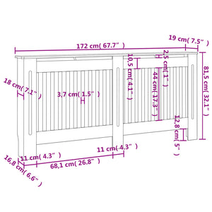 Heizkörperabdeckung 2 Stk. Weiß Holzwerkstoff 172 cm