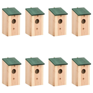 Vogelhäuser 8 Stk. Holz 12x12x22 cm
