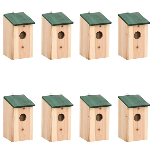 Vogelhäuser 8 Stk. Holz 12x12x22 cm