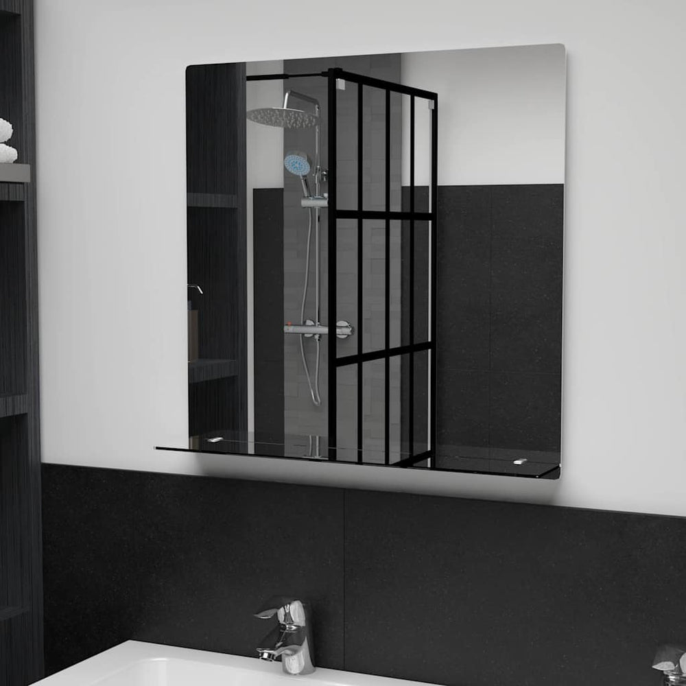 vidaXL Miroir mural avec étagère 60 x 60 cm Verre trempé