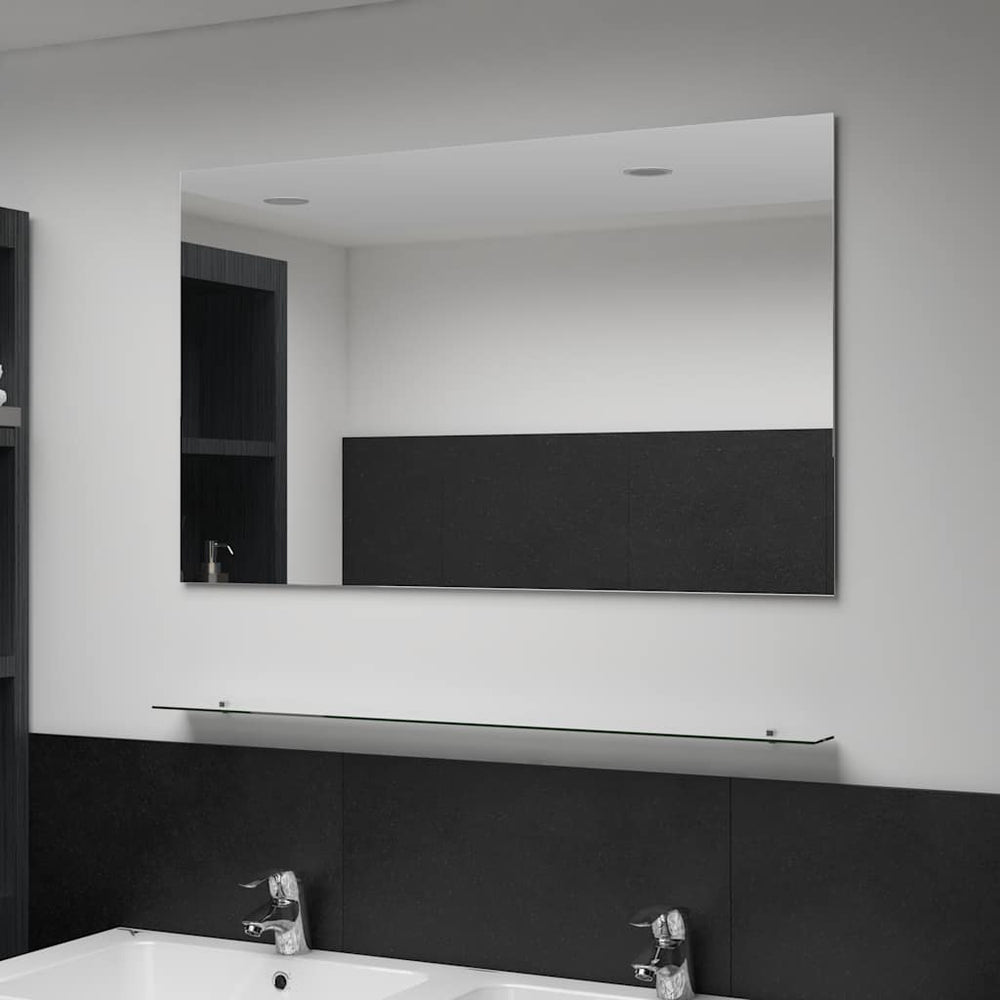 vidaXL Miroir mural avec étagère 100 x 60 cm Verre trempé
