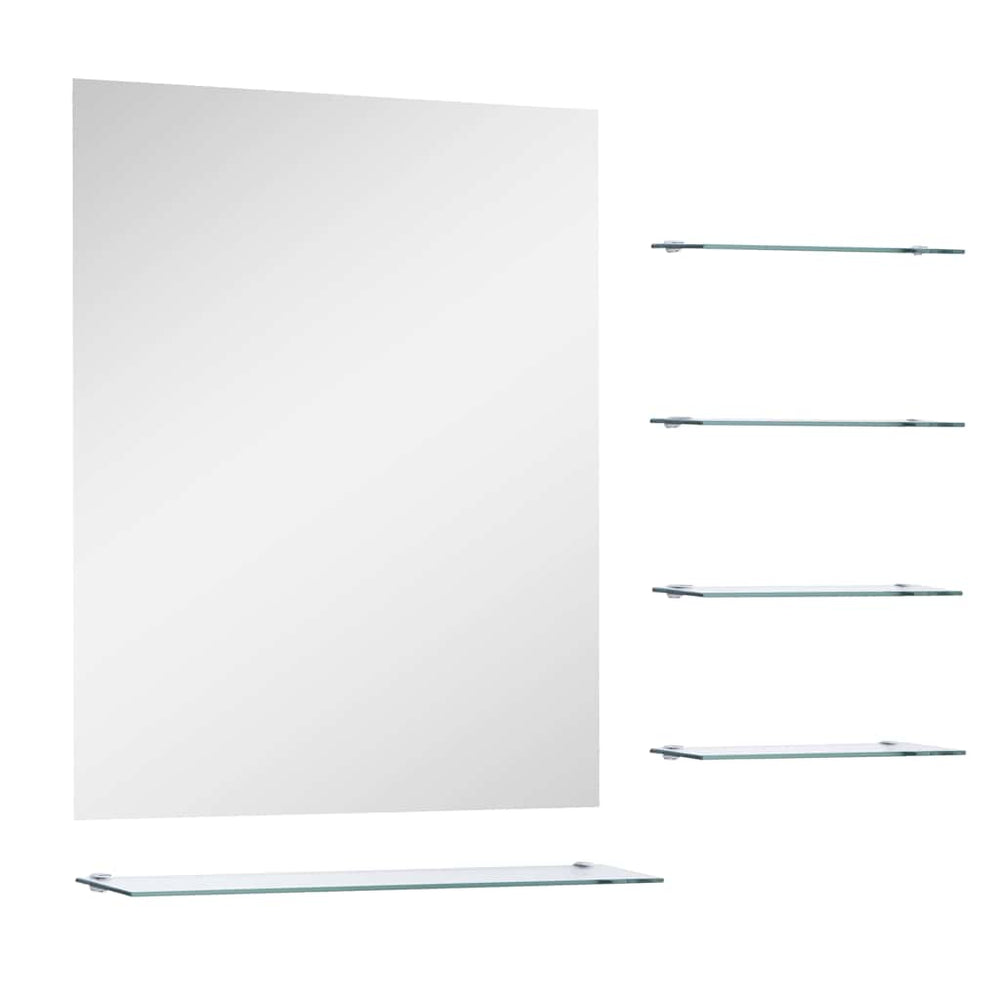vidaXL Miroir mural avec 5 étagères Argenté 50 x 60 cm