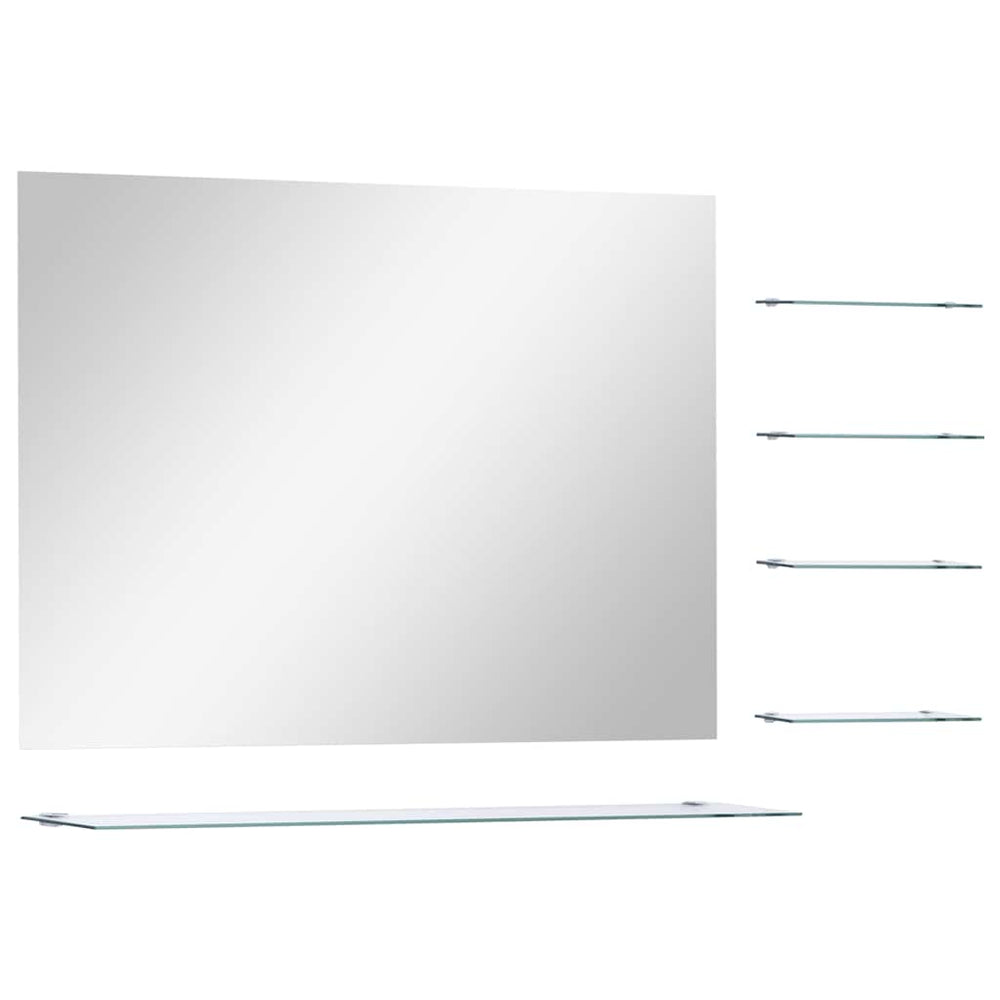 vidaXL Miroir mural avec 5 étagères Argenté 80×60 cm