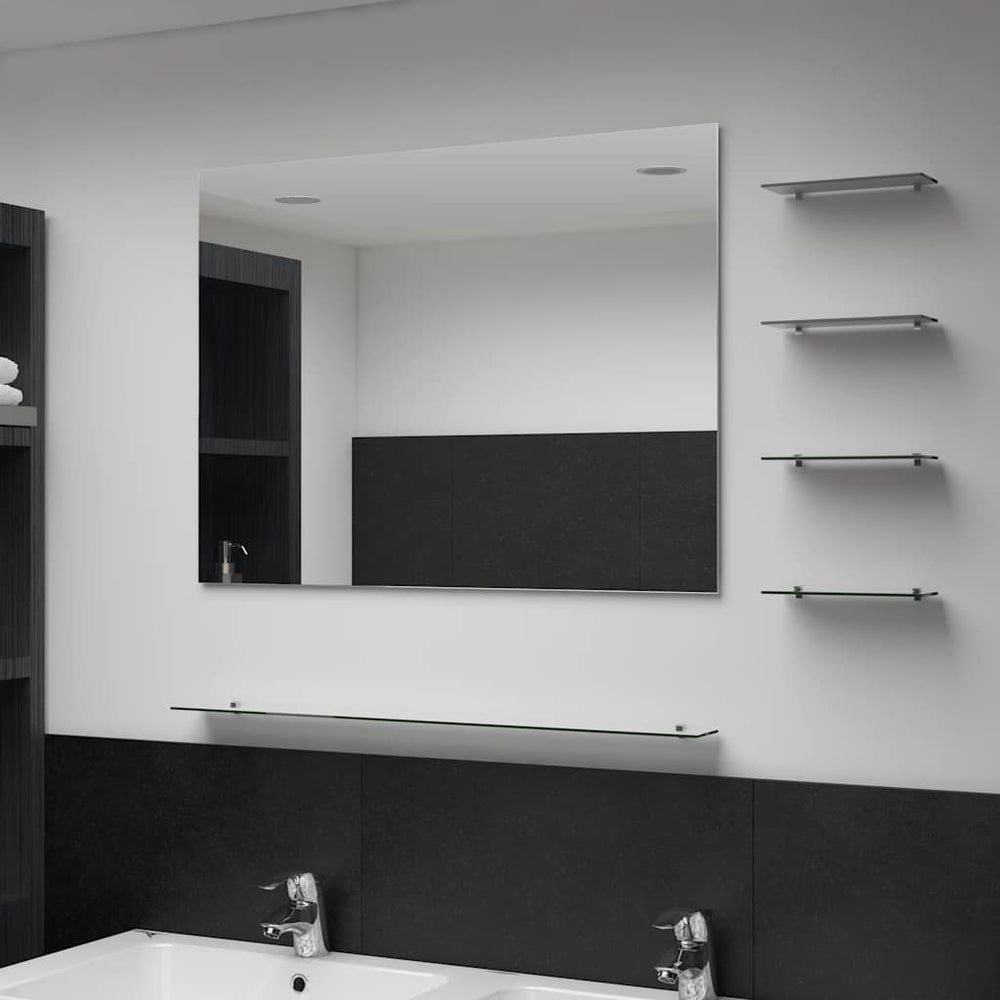 vidaXL Miroir mural avec 5 étagères Argenté 80×60 cm