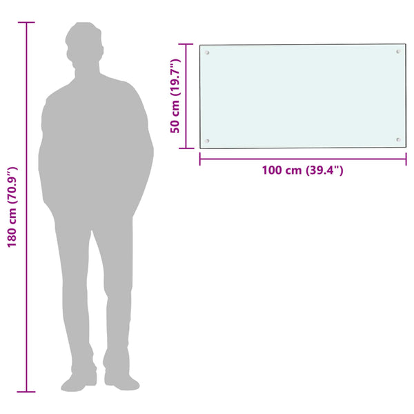 Küchenrückwand Milchweiß 100x50 cm Hartglas
