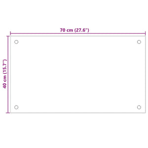 vidaXL Crédence de cuisine transparente 70×40 cm Verre trempé