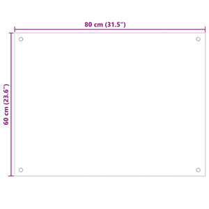 Küchenrückwand Transparent 80x60 cm Hartglas