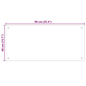 vidaXL Fond de hotte Transparent 90x40 cm Verre Trempé