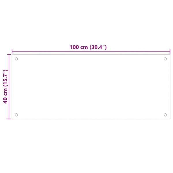 Küchenrückwand Transparent 100×40 cm Hartglas