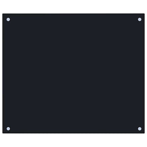 Küchenrückwand Schwarz 70x60 cm Hartglas