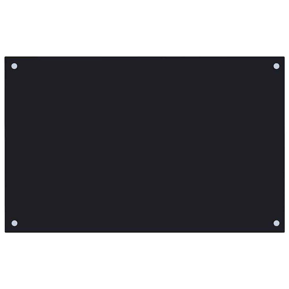 Küchenrückwand Schwarz 80x50 cm Hartglas