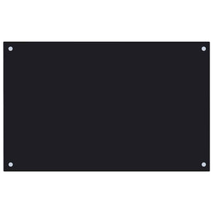 vidaXL Fond de hotte noir 80x50 cm en verre trempé