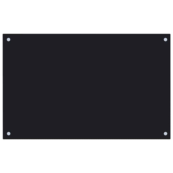 vidaXL Fond de hotte noir 80x50 cm en verre trempé