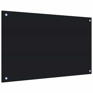 vidaXL Fond de hotte noir 80x50 cm en verre trempé