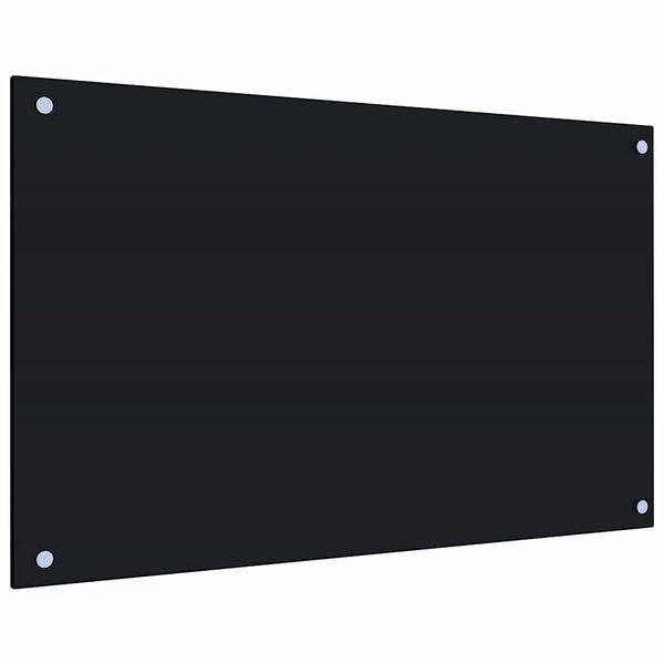 vidaXL Fond de hotte noir 80x50 cm en verre trempé