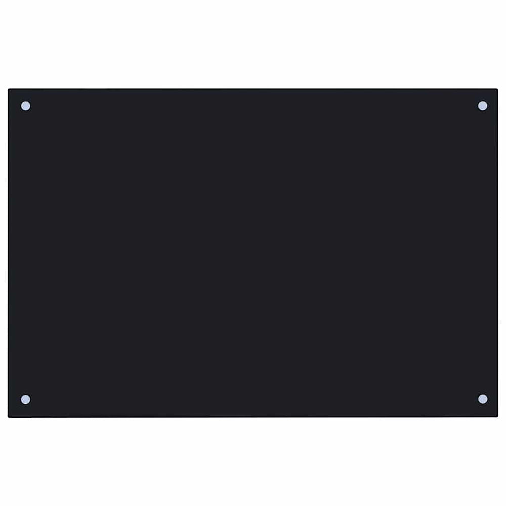 Küchenrückwand Schwarz 90x50 cm Hartglas