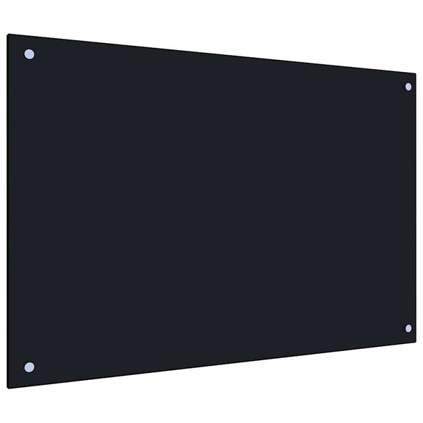 Küchenrückwand Schwarz 90x50 cm Hartglas