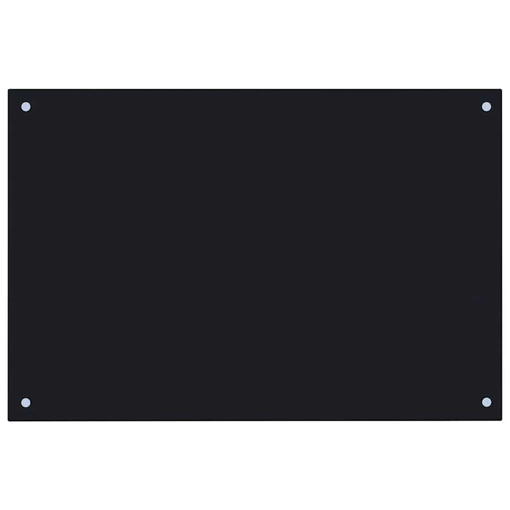 Küchenrückwand Schwarz 90x60 cm Hartglas