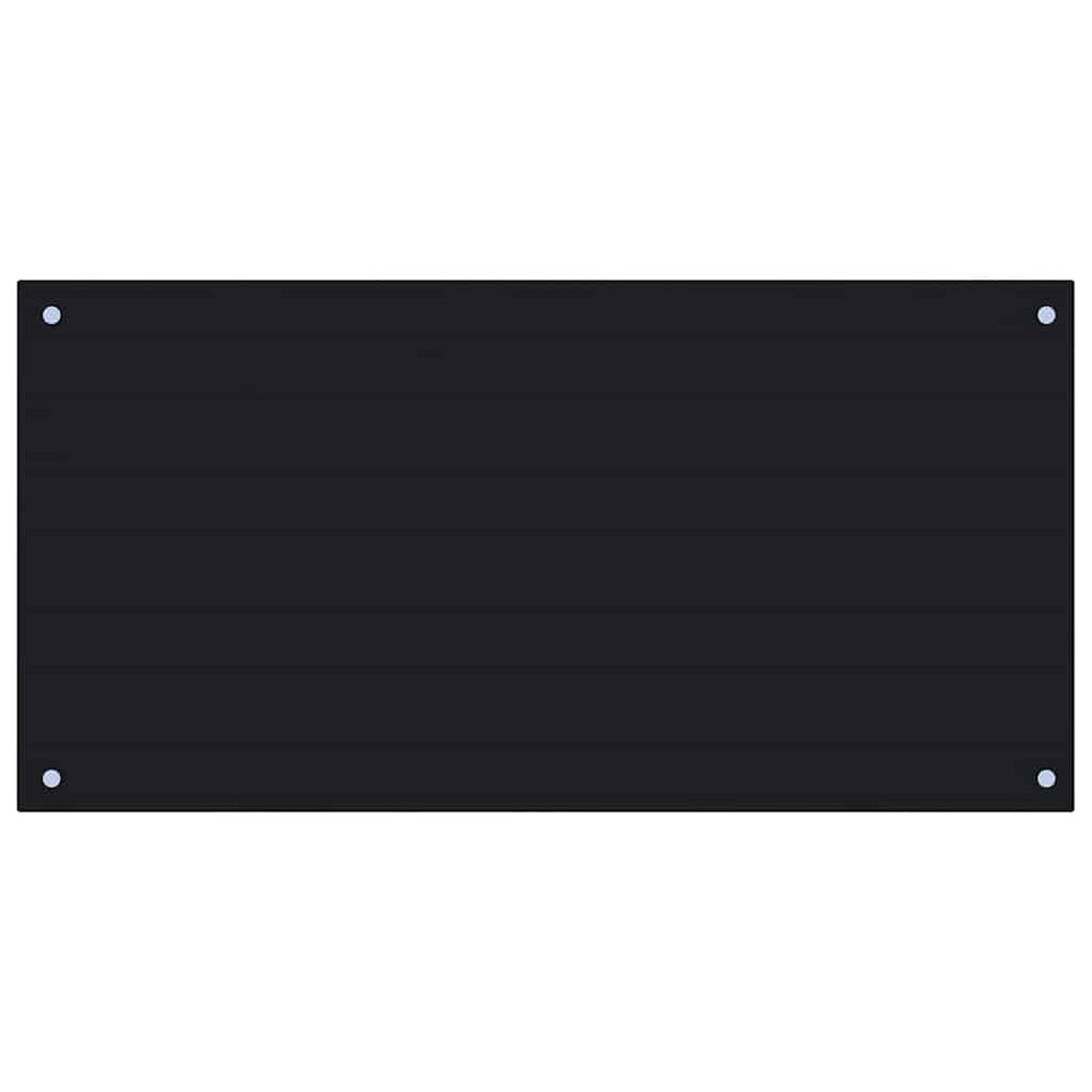 Küchenrückwand Schwarz 100x50 cm Hartglas