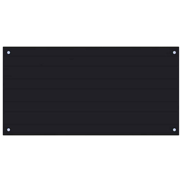 Küchenrückwand Schwarz 100x50 cm Hartglas