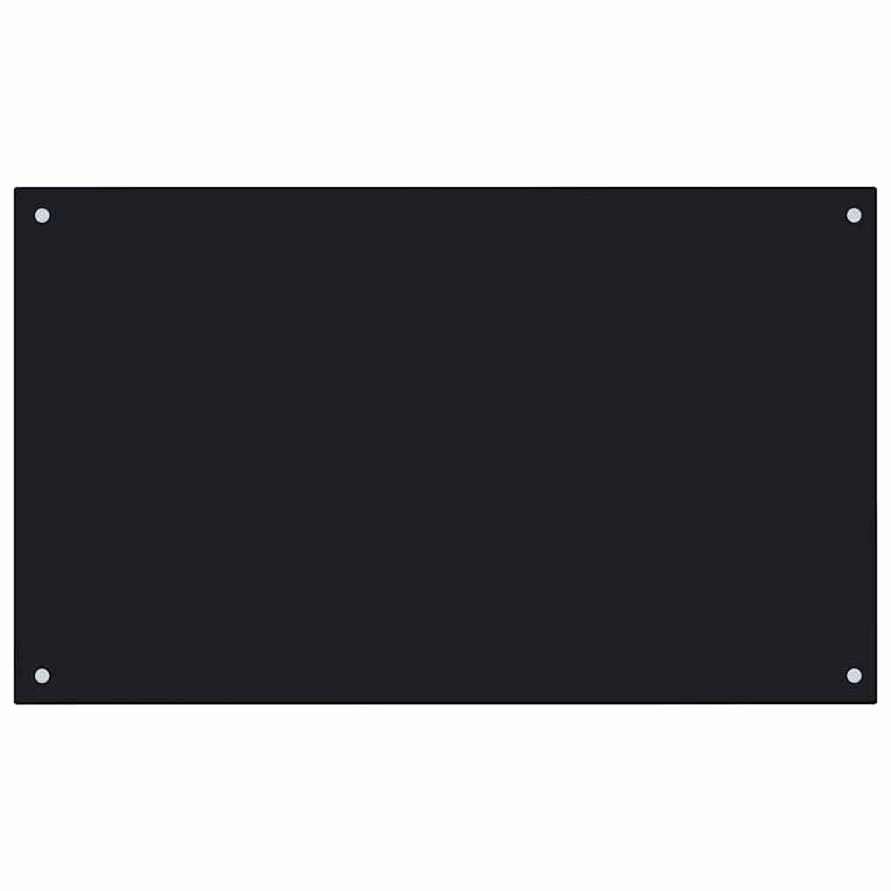 Küchenrückwand Schwarz 100x60 cm Hartglas