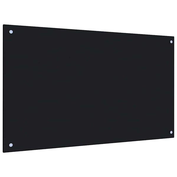 Küchenrückwand Schwarz 100x60 cm Hartglas