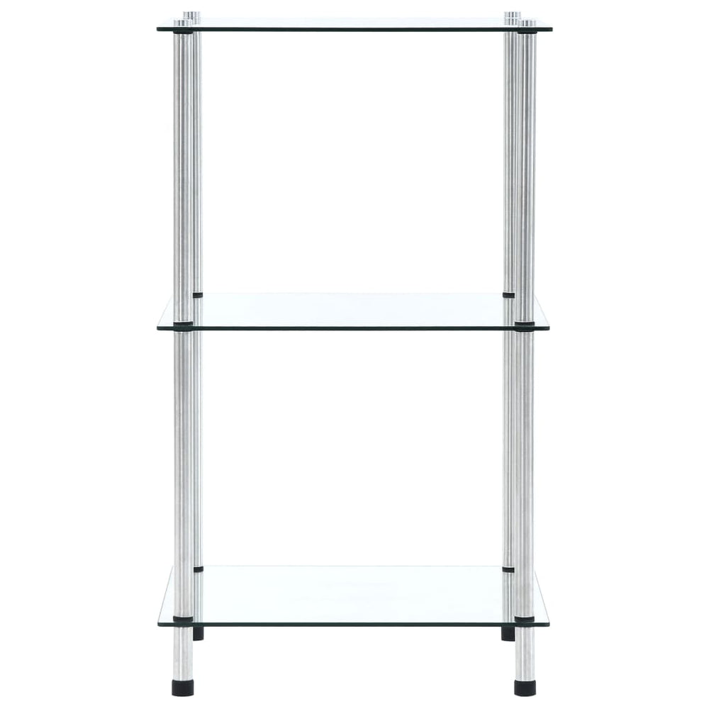 Regal mit 3 Ablagen Transparent 40x40x67 cm Hartglas