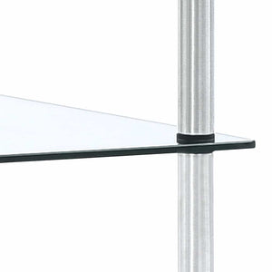 Regal mit 4 Ablagen Transparent 40x40x100 cm Hartglas